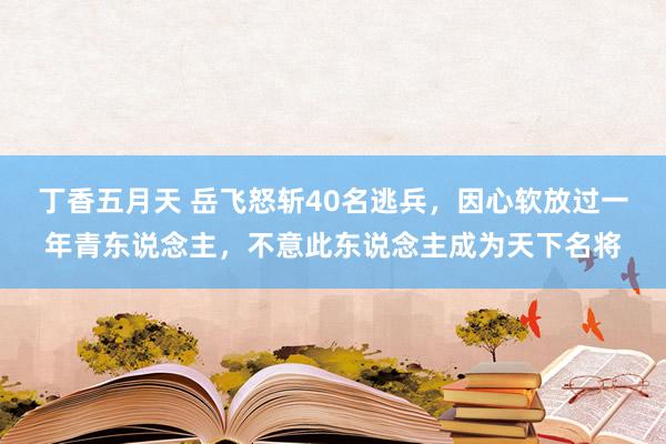 丁香五月天 岳飞怒斩40名逃兵，因心软放过一年青东说念主，不意此东说念主成为天下名将