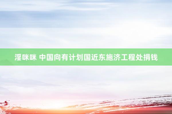 淫咪咪 中国向有计划国近东施济工程处捐钱